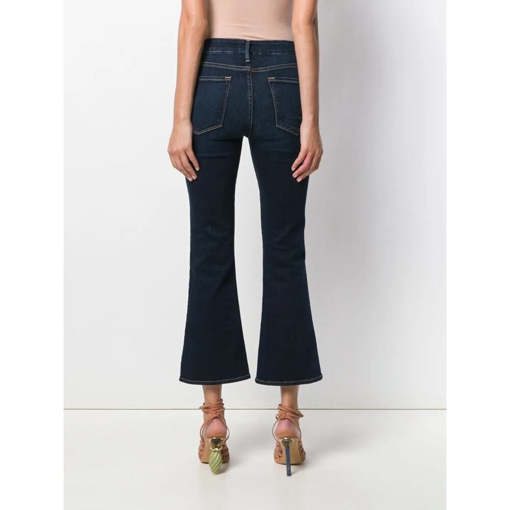 Frame Denim Le Crop Mini Bootcut Jeans Kingland Dark Wash Blue Mid Rise Size 25 - Picture 4 of 12